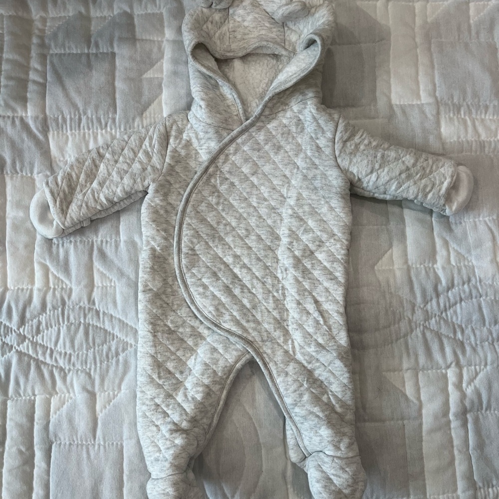 Carter's Quilted Heather-Gray Footed One Piece